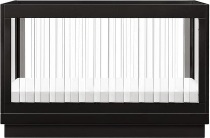 Babyletto Harlow Acrylic 3-in-1 Convertible Crib w/Toddler Bed Conversion Kit - Black / Acrylic - M8601KB
