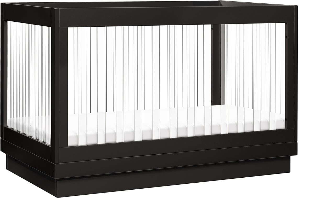 Babyletto Harlow Acrylic 3-in-1 Convertible Crib w/Toddler Bed Conversion Kit - Black / Acrylic - M8601KB