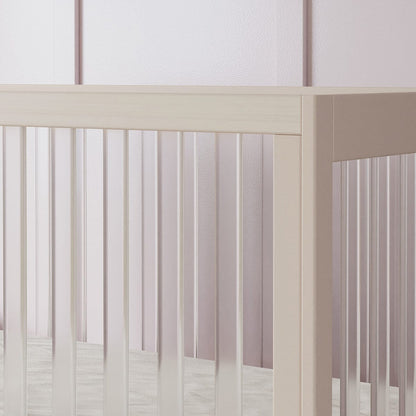 Babyletto Harlow Acrylic 3-in-1 Convertible Crib w/Toddler Bed Conversion Kit - Washed Natural / Acrylic - M8601KNX