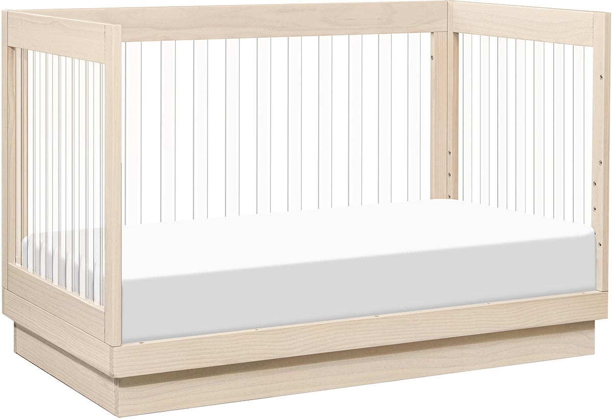 Babyletto Harlow Acrylic 3-in-1 Convertible Crib w/Toddler Bed Conversion Kit - Washed Natural / Acrylic - M8601KNX