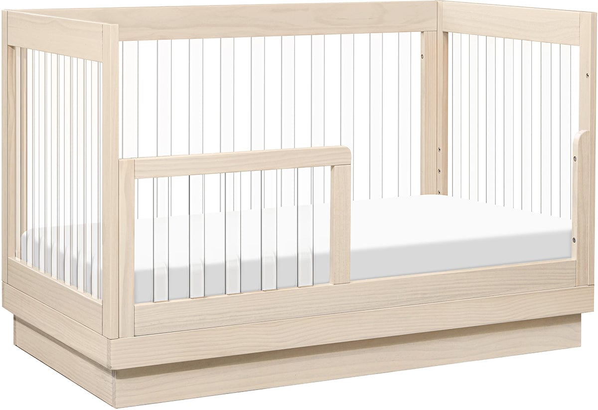 Babyletto Harlow Acrylic 3-in-1 Convertible Crib w/Toddler Bed Conversion Kit - Washed Natural / Acrylic - M8601KNX