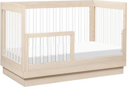Babyletto Harlow Acrylic 3-in-1 Convertible Crib w/Toddler Bed Conversion Kit - Washed Natural / Acrylic - M8601KNX
