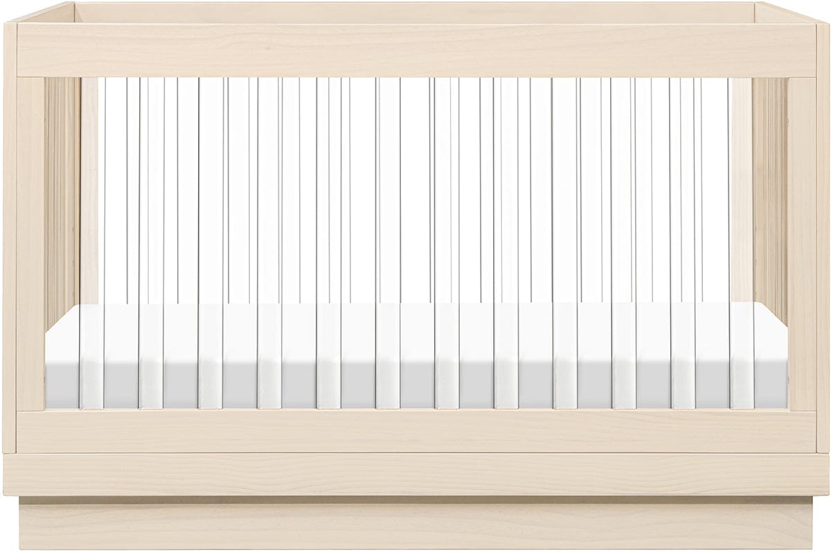 Babyletto Harlow Acrylic 3-in-1 Convertible Crib w/Toddler Bed Conversion Kit - Washed Natural / Acrylic - M8601KNX