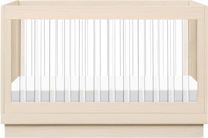 Babyletto Harlow Acrylic 3-in-1 Convertible Crib w/Toddler Bed Conversion Kit - Washed Natural / Acrylic - M8601KNX