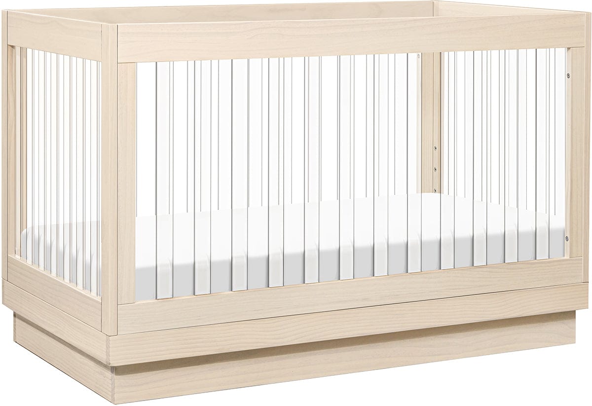 Babyletto Harlow Acrylic 3-in-1 Convertible Crib w/Toddler Bed Conversion Kit - Washed Natural / Acrylic - M8601KNX