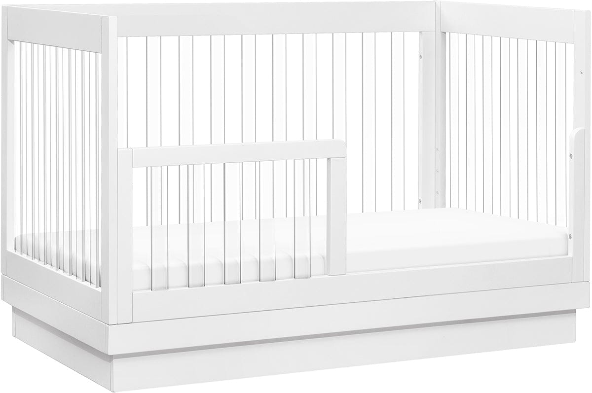 Babyletto Harlow Acrylic 3-in-1 Convertible Crib w/Toddler Bed Conversion Kit - White / Acrylic - M8601KW