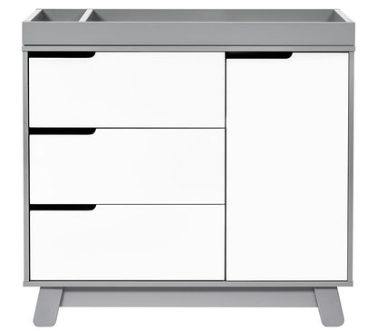 Babyletto Hudson 3-Drawer Changer Dresser, KD w/Removable Changing Tray in Grey/White - M4223GW