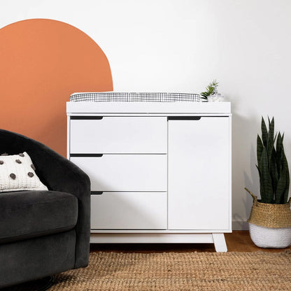 Babyletto Hudson 3-Drawer Changer Dresser, KD w/Removable Changing Tray In White - M4223W