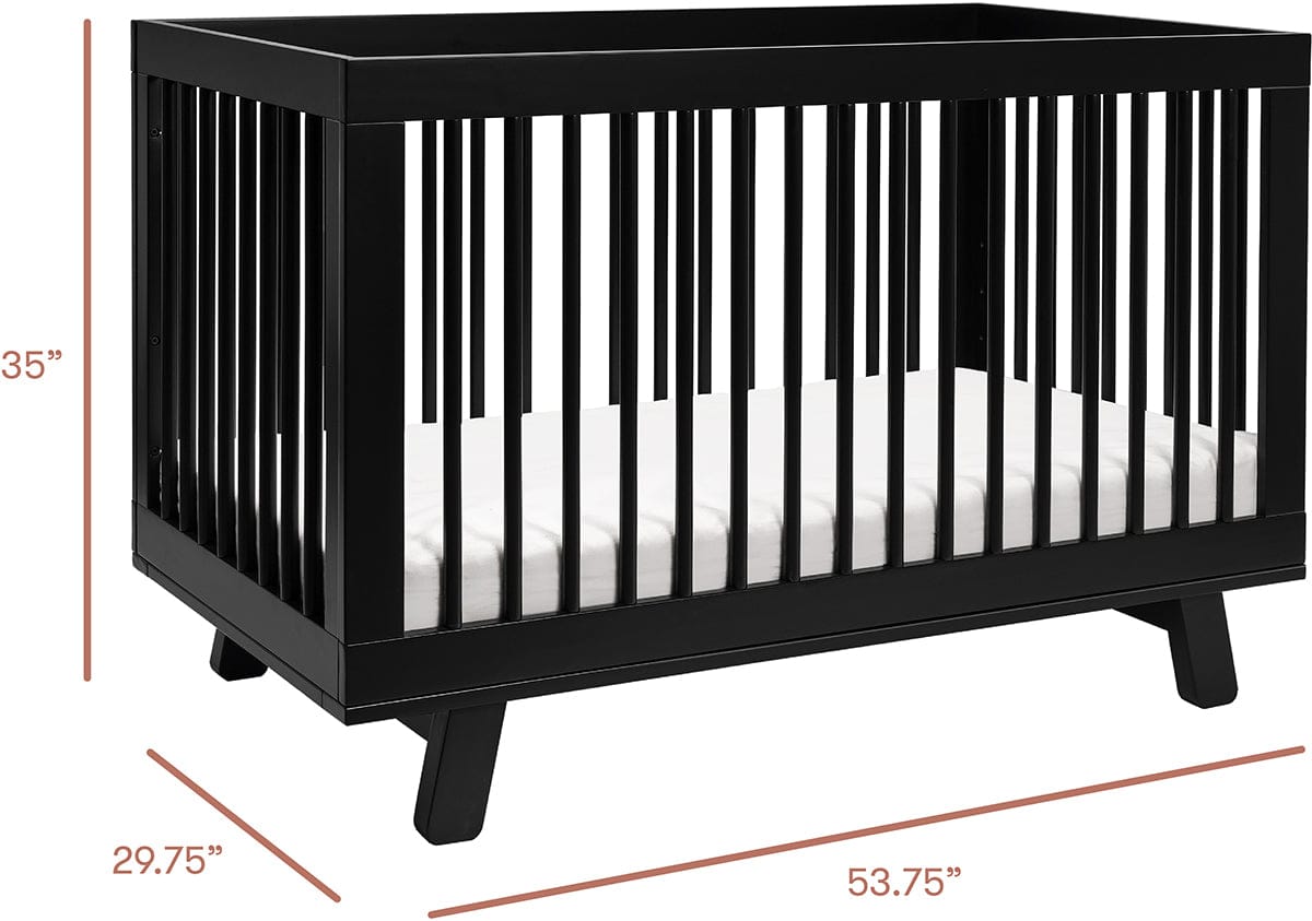 Babyletto Hudson 3-in-1 Convertible Crib with Toddler Bed Conversion Kit - Black - M4201B