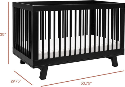 Babyletto Hudson 3-in-1 Convertible Crib with Toddler Bed Conversion Kit - Black - M4201B
