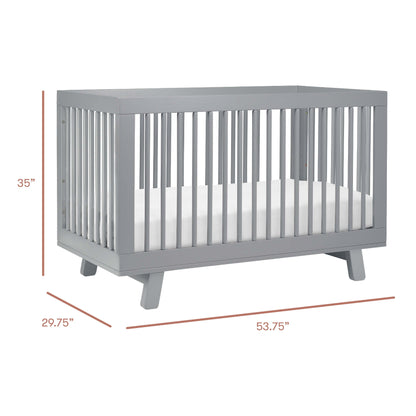 Babyletto Hudson 3-in-1 Convertible Crib with Toddler Bed Conversion Kit - Grey - M4201G