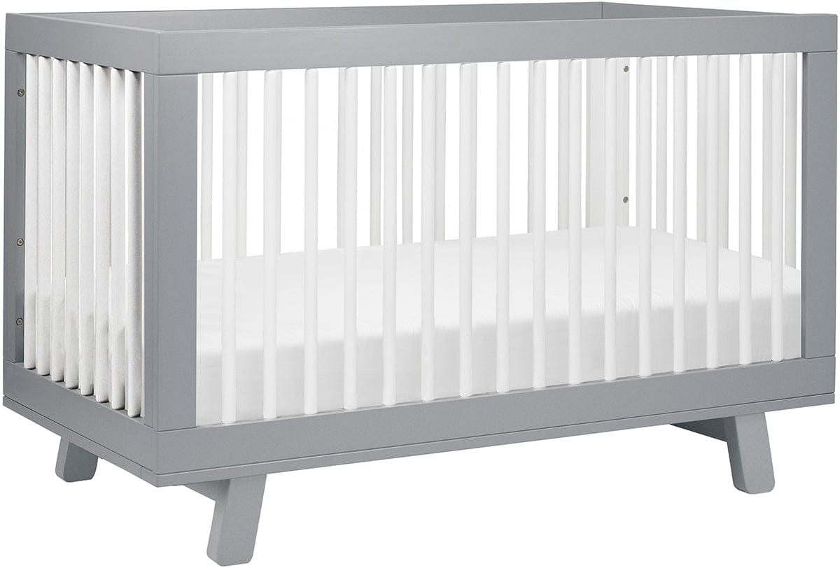 Babyletto Hudson 3-in-1 Convertible Crib with Toddler Bed Conversion Kit - Grey/White - M4201GW