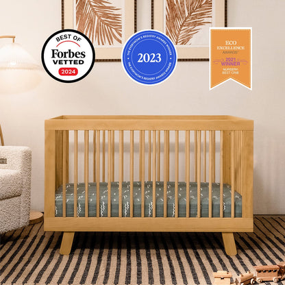 Babyletto Hudson 3-in-1 Convertible Crib with Toddler Bed Conversion Kit - Honey - M4201HY
