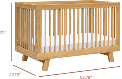 Babyletto Hudson 3-in-1 Convertible Crib with Toddler Bed Conversion Kit - Honey - M4201HY