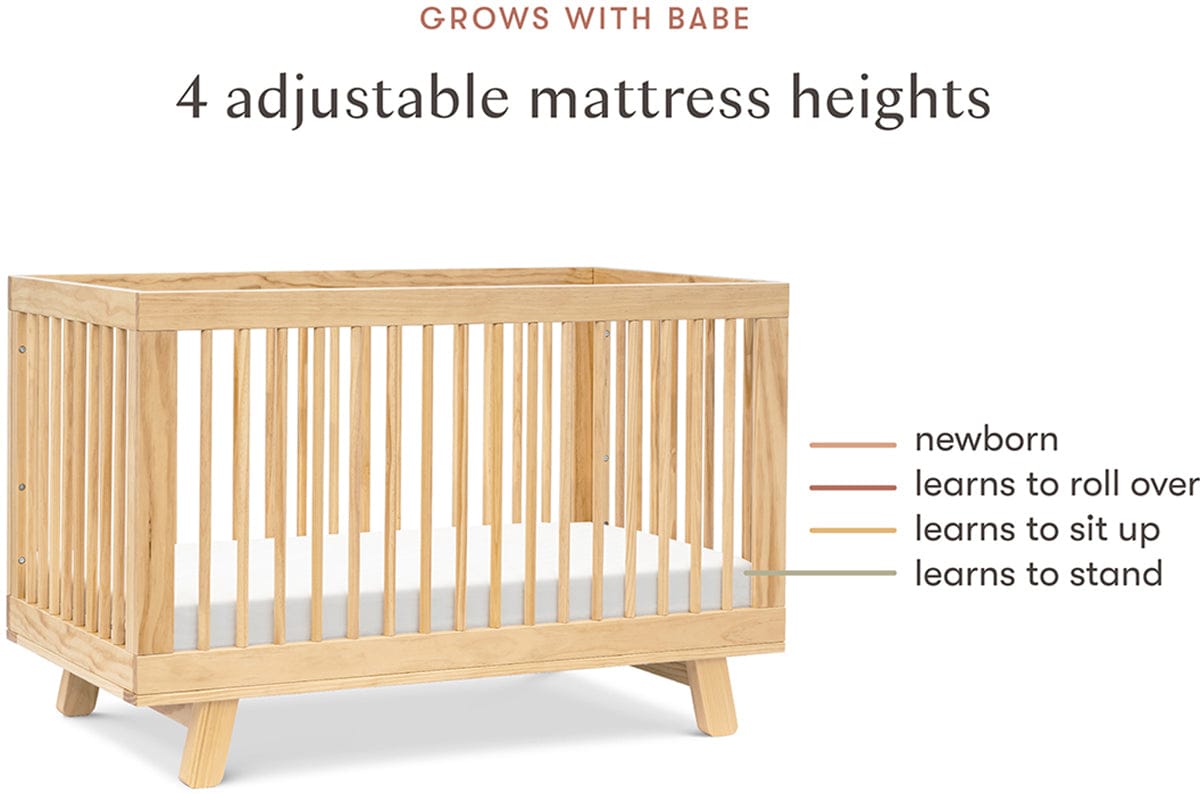Babyletto Hudson 3-in-1 Convertible Crib with Toddler Bed Conversion Kit - Honey - M4201HY