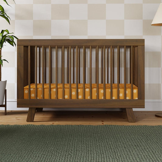 Babyletto Hudson 3-in-1 Convertible Crib with Toddler Bed Conversion Kit - Natural Walnut - M4201NL