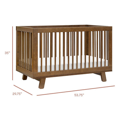 Babyletto Hudson 3-in-1 Convertible Crib with Toddler Bed Conversion Kit - Natural Walnut - M4201NL