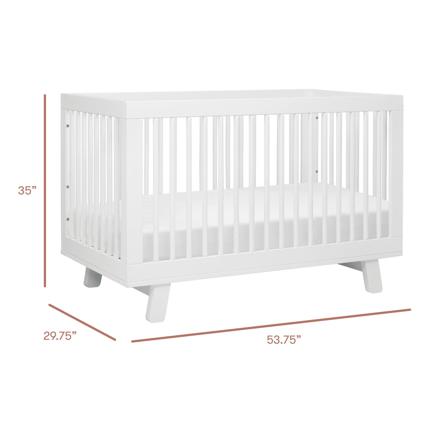 Babyletto Hudson 3-in-1 Convertible Crib with Toddler Bed Conversion Kit - White - M4201W