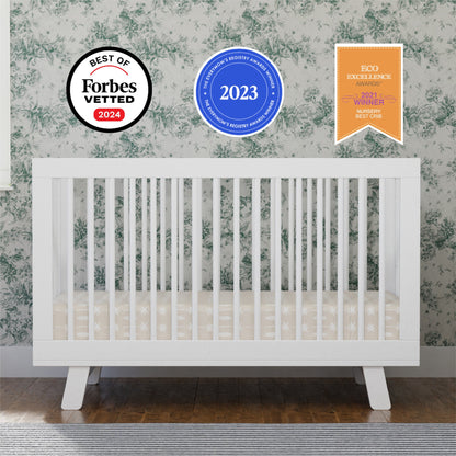 Babyletto Hudson 3-in-1 Convertible Crib with Toddler Bed Conversion Kit - White - M4201W