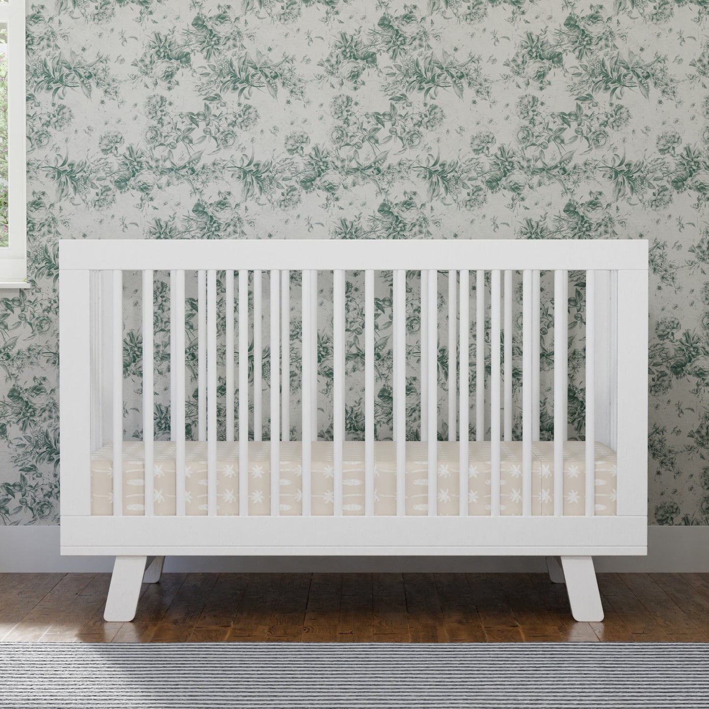 Babyletto Hudson 3-in-1 Convertible Crib with Toddler Bed Conversion Kit - White - M4201W