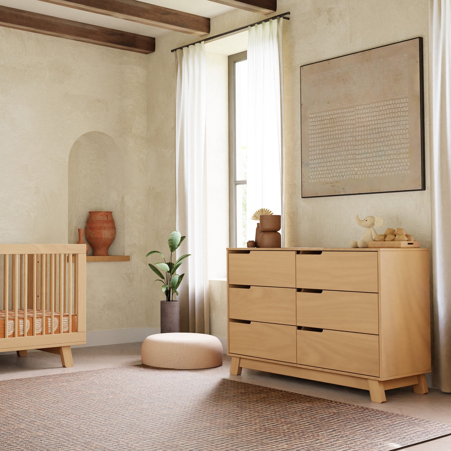 Babyletto Hudson 6-Drawer Assembled Double Dresser - Honey - M4216HY