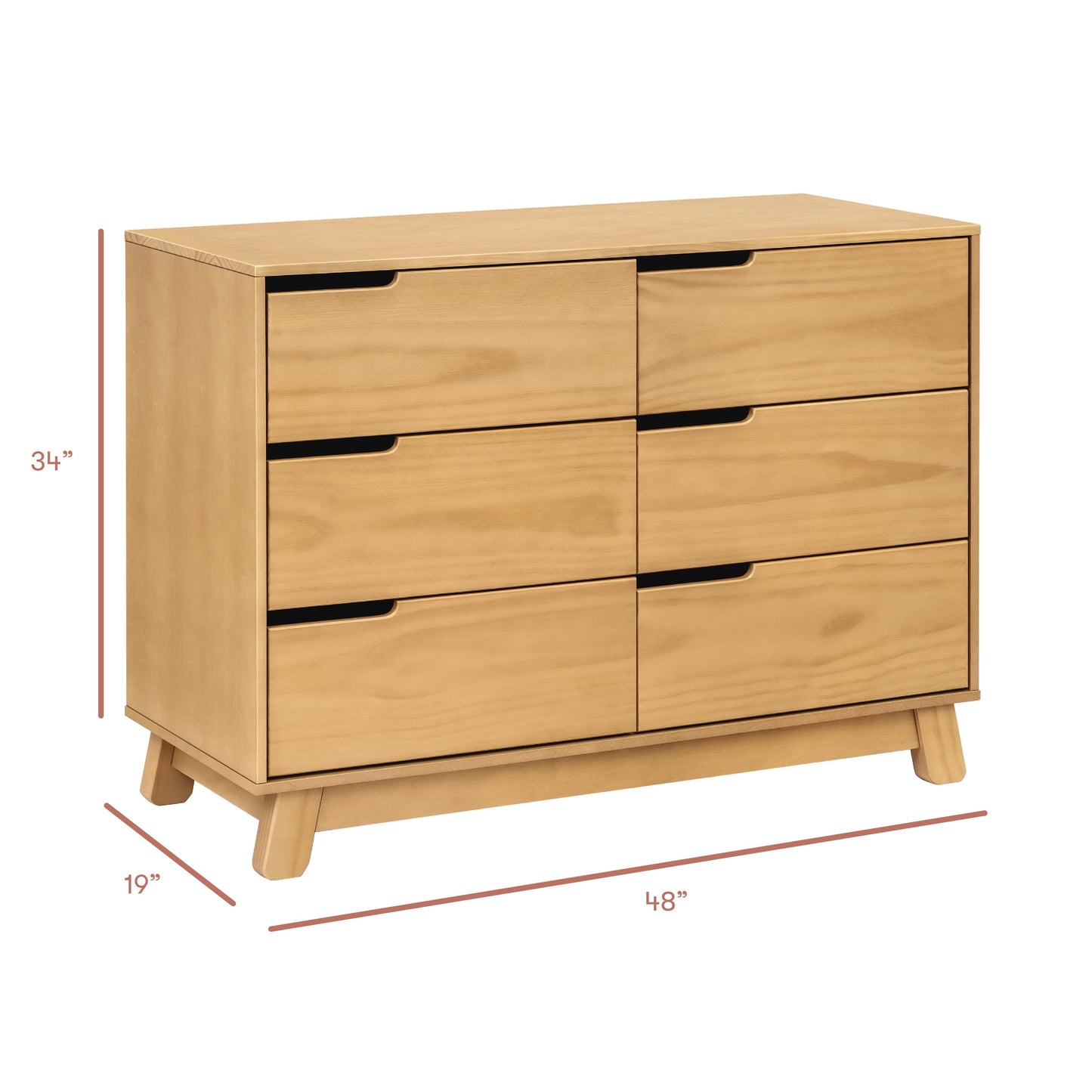 Babyletto Hudson 6-Drawer Assembled Double Dresser - Honey - M4216HY