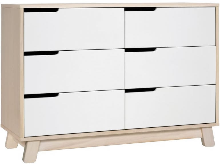 Babyletto Hudson 6-Drawer Double Dresser - Washed Natural/White - M4216NXW