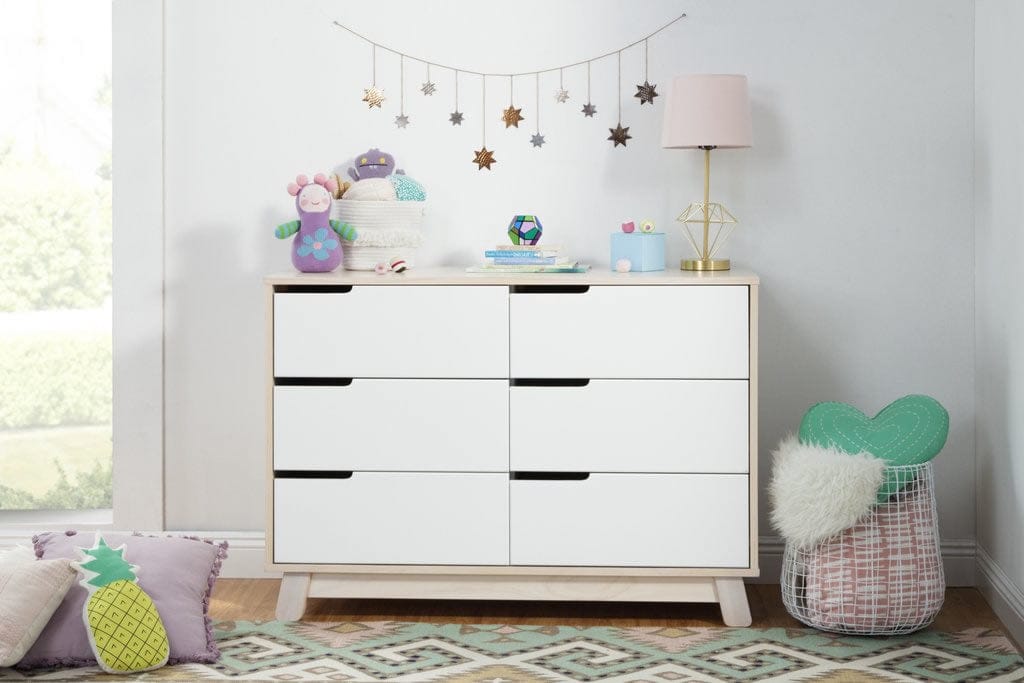 Babyletto Hudson 6-Drawer Double Dresser - Washed Natural/White - M4216NXW