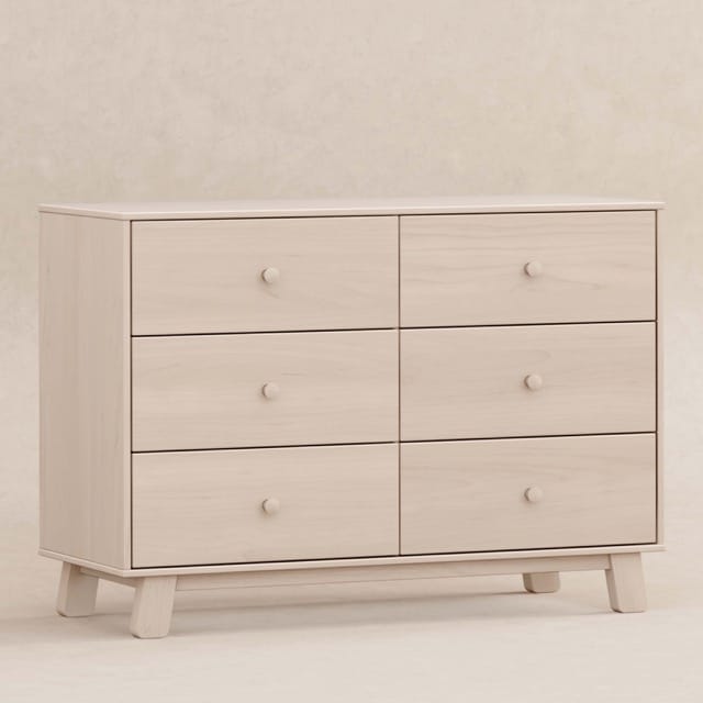 Babyletto Hudson Modern 6-Drawer Assembled Double Dresser - Washed Natural - M32526NX