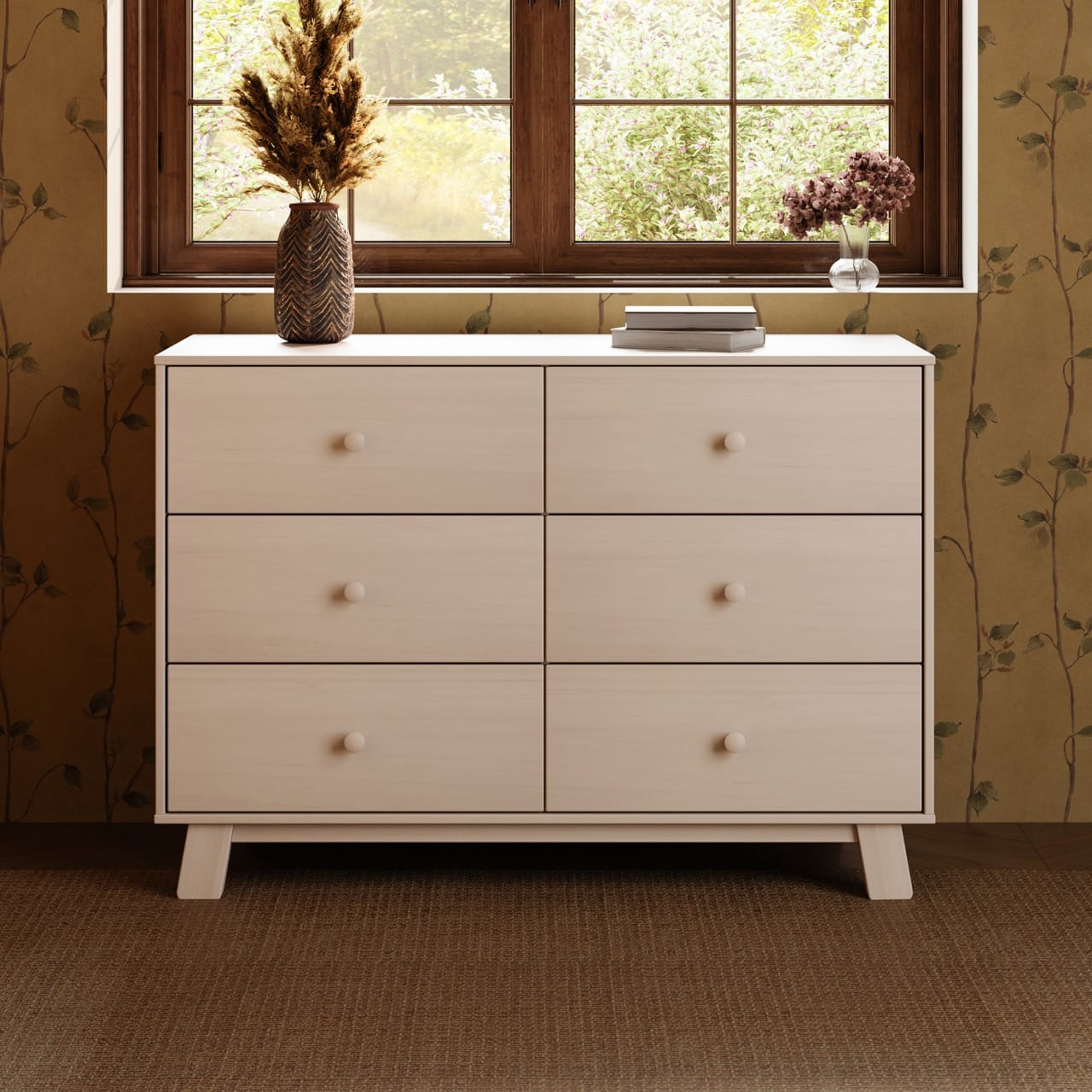 Babyletto Hudson Modern 6-Drawer Assembled Double Dresser - Washed Natural - M32526NX