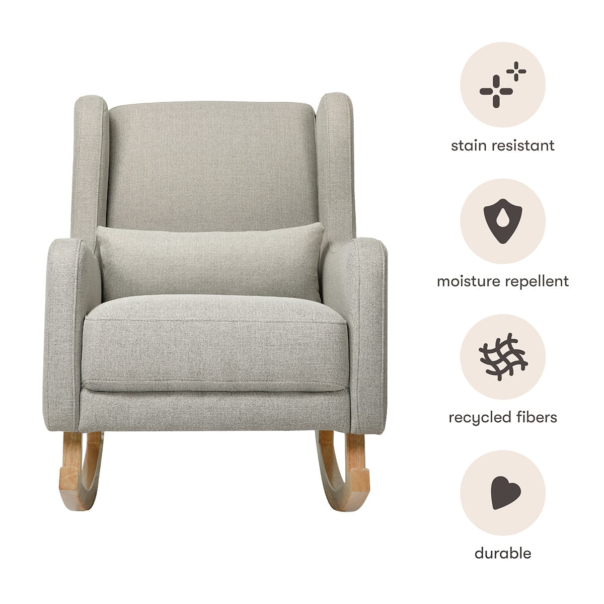 Babyletto Kai Rocker - Performance Grey Eco-Twill w/ Light Legs - M20687PGETL