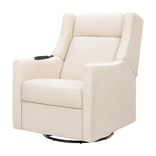 Babyletto Kiwi Deluxe Power Recliner and Swivel Glider with Heat and Massage - Performance Ivory Boucle - M11283PWB