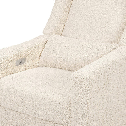 Babyletto Kiwi Electronic Glider Recliner w/ USB - Almond Teddy Loop w/Light Wood Base - M11288ATLB