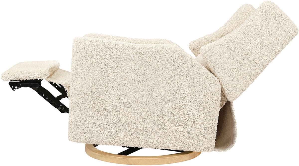 Babyletto Kiwi Electronic Glider Recliner w/ USB - Almond Teddy Loop w/Light Wood Base - M11288ATLB