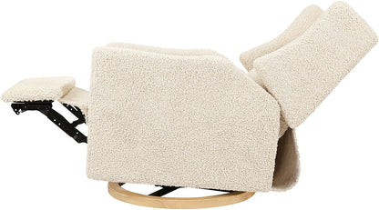 Babyletto Kiwi Electronic Glider Recliner w/ USB - Almond Teddy Loop w/Light Wood Base - M11288ATLB