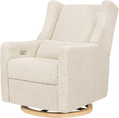 Babyletto Kiwi Electronic Glider Recliner w/ USB - Almond Teddy Loop w/Light Wood Base - M11288ATLB