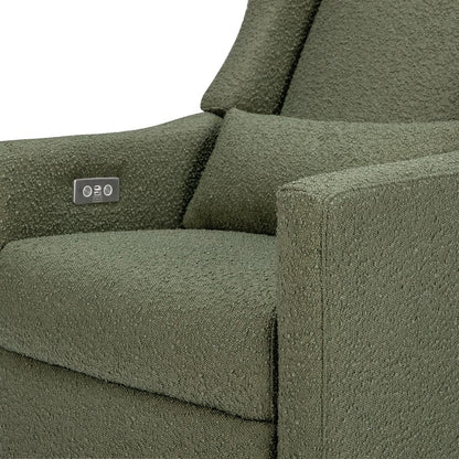 Babyletto Kiwi Electronic Glider Recliner w/ USB - Olive Boucle w/ Light Wood Base - M11288OBLB
