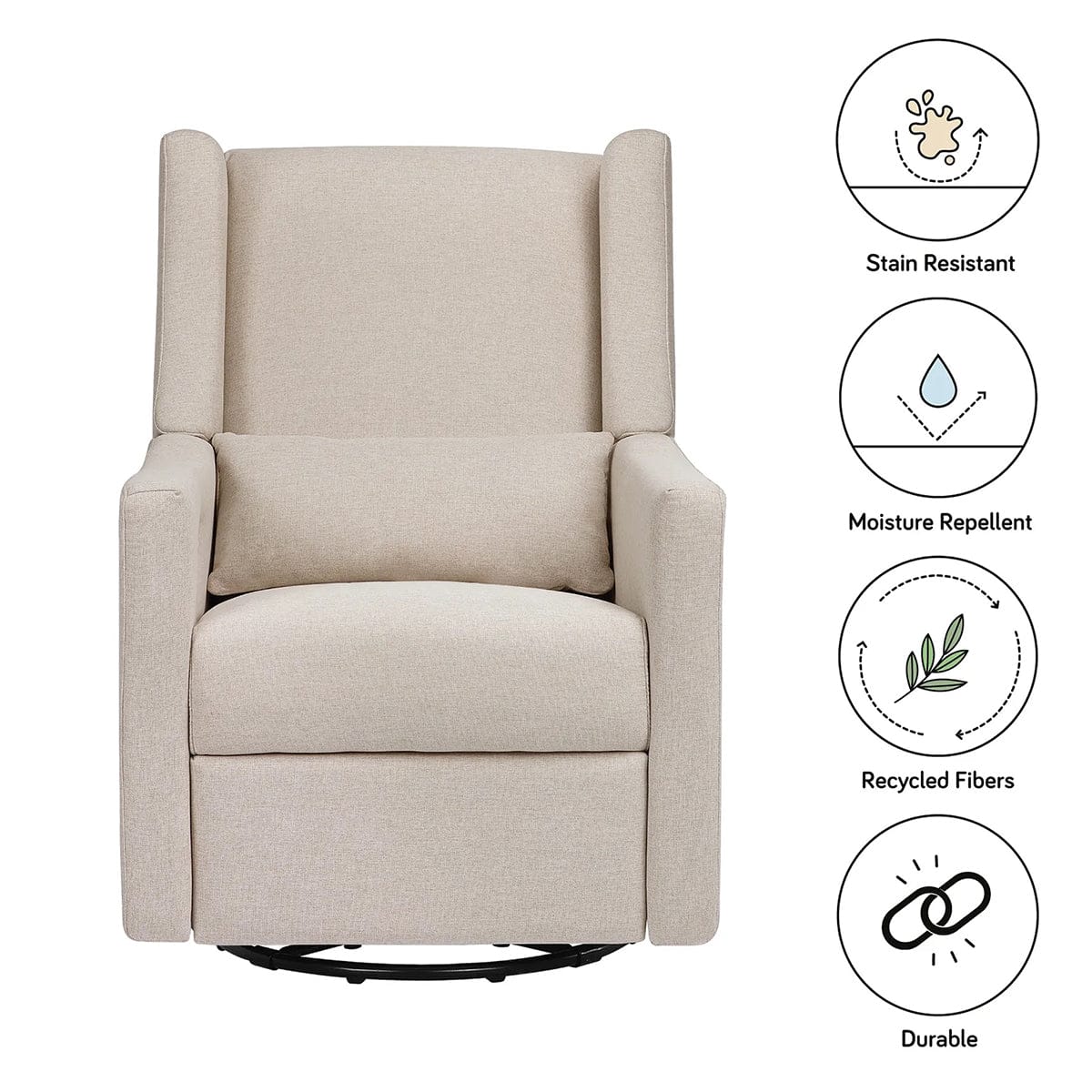 Babyletto Kiwi Electronic Glider Recliner w/ USB - Performance Beach Eco-Weave - M11288PBEW