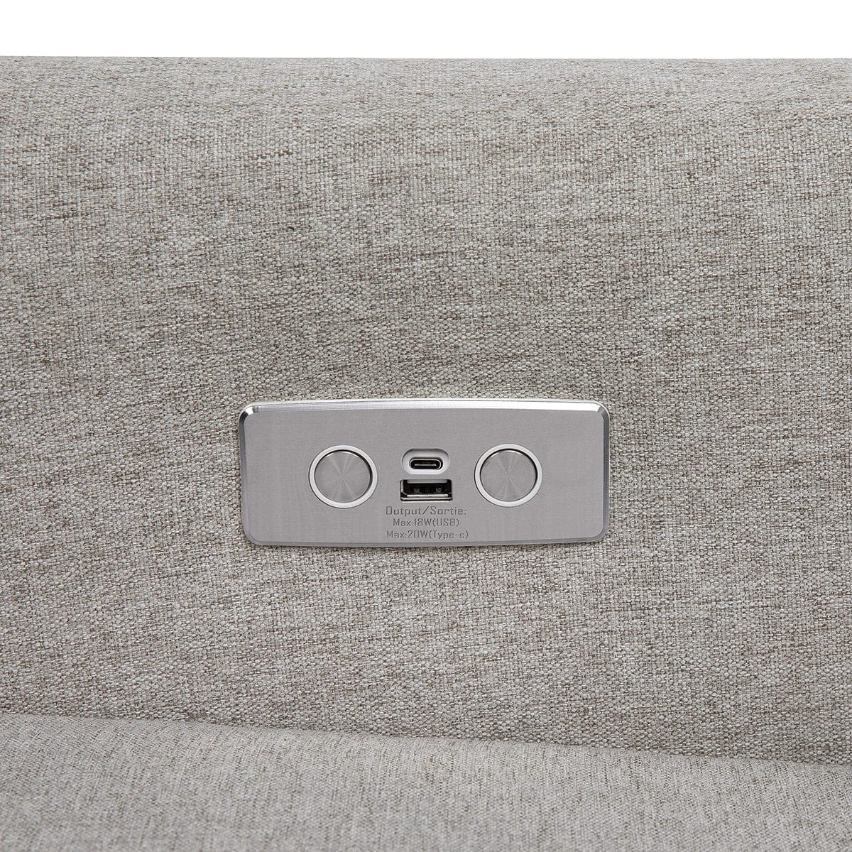 Babyletto Kiwi Electronic Glider Recliner w/ USB - Performance Grey Eco-Weave - M11288PGEW
