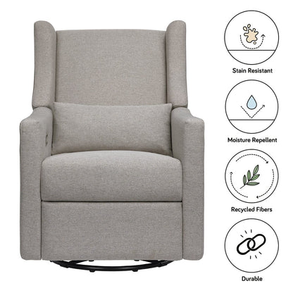 Babyletto Kiwi Electronic Glider Recliner w/ USB - Performance Grey Eco-Weave - M11288PGEW
