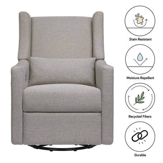 Babyletto Kiwi Electronic Glider Recliner w/ USB - Performance Grey Eco-Weave - M11288PGEW