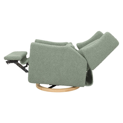 Babyletto Kiwi Electronic Glider Recliner w/ USB - Sage Teddy Loop w/ Light Wood Base - M11288STLB