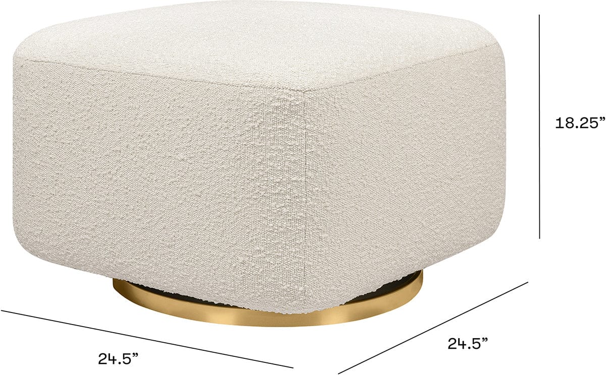 Babyletto Kiwi Gliding Ottoman - Ivory Boucle w/ Gold Base - M26385WBG