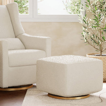 Babyletto Kiwi Gliding Ottoman - Ivory Boucle w/ Gold Base - M26385WBG