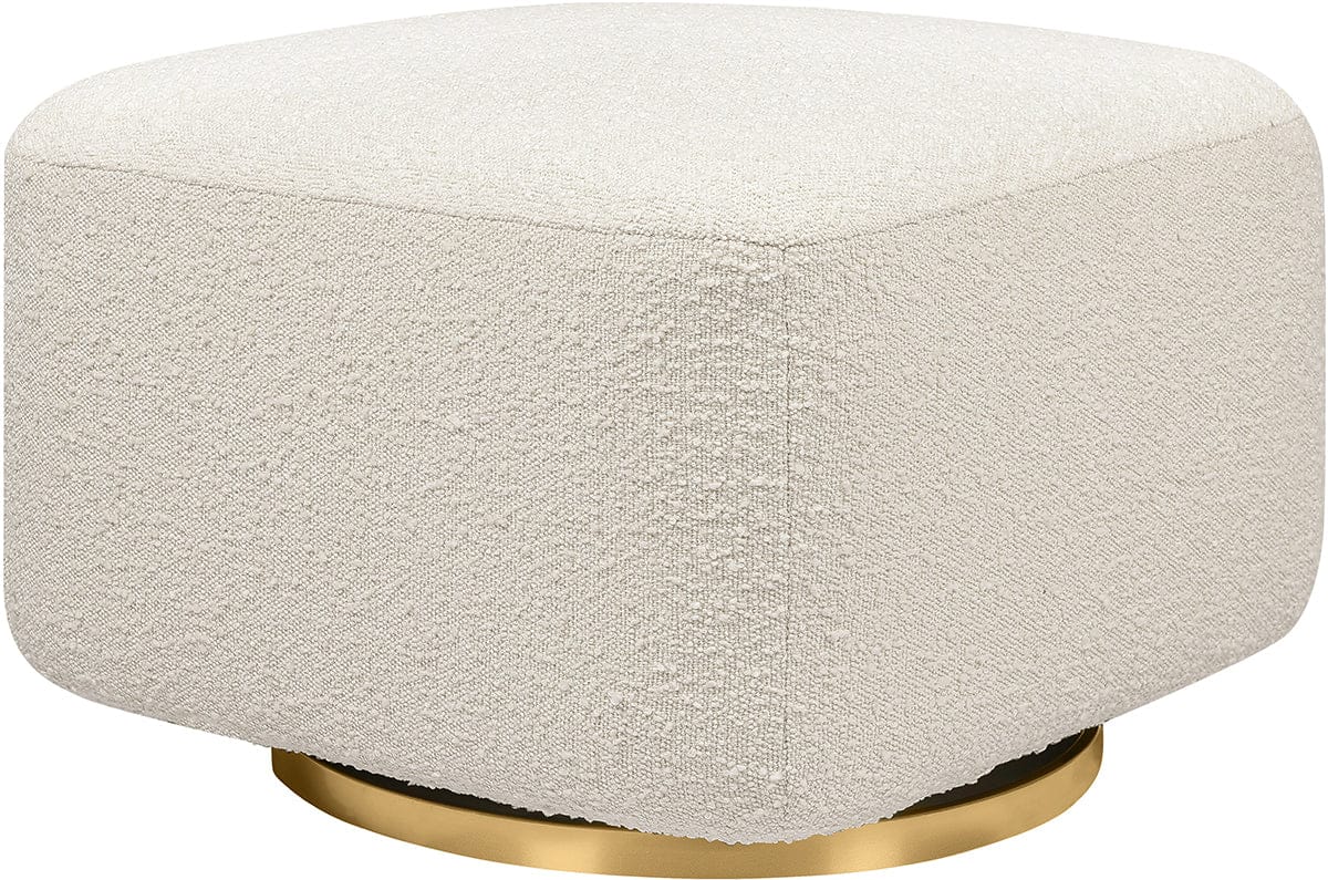 Babyletto Kiwi Gliding Ottoman - Ivory Boucle w/ Gold Base - M26385WBG