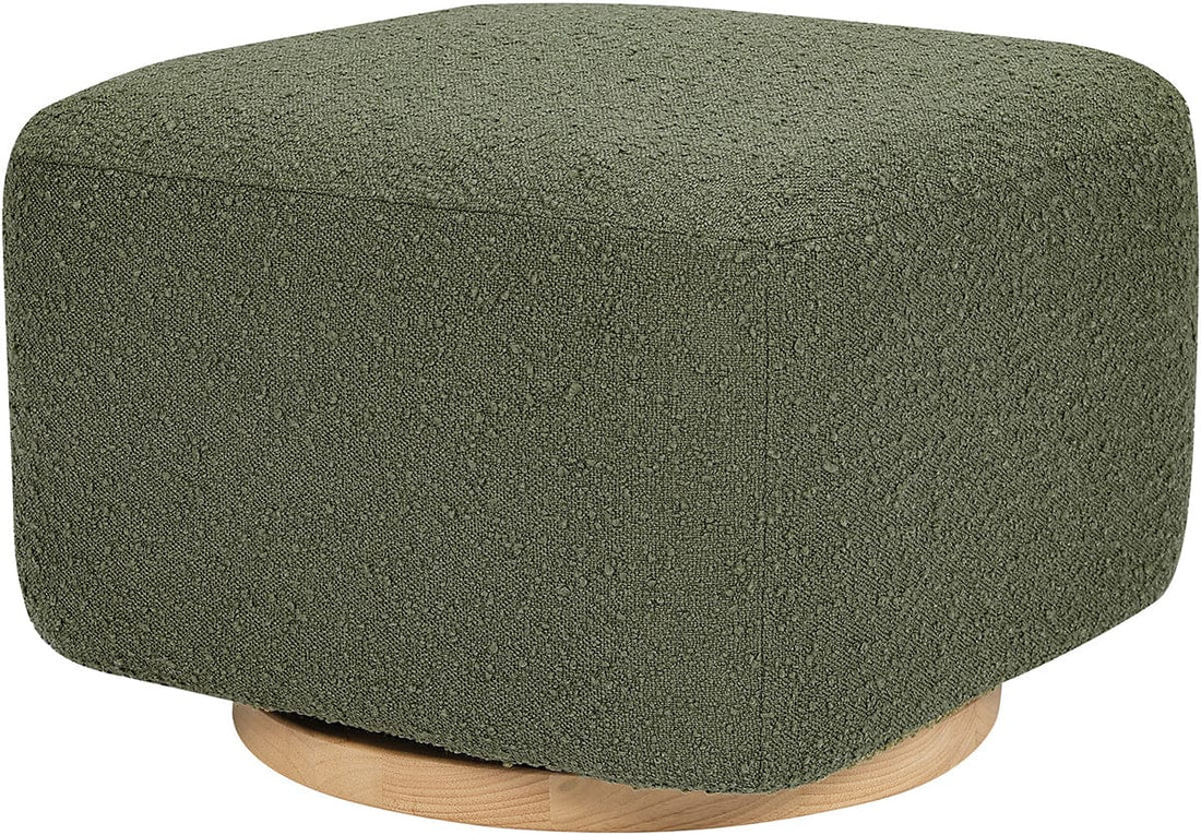 Babyletto Kiwi Gliding Ottoman - Olive Boucle w/ Light Wood Base - M26385OBLB