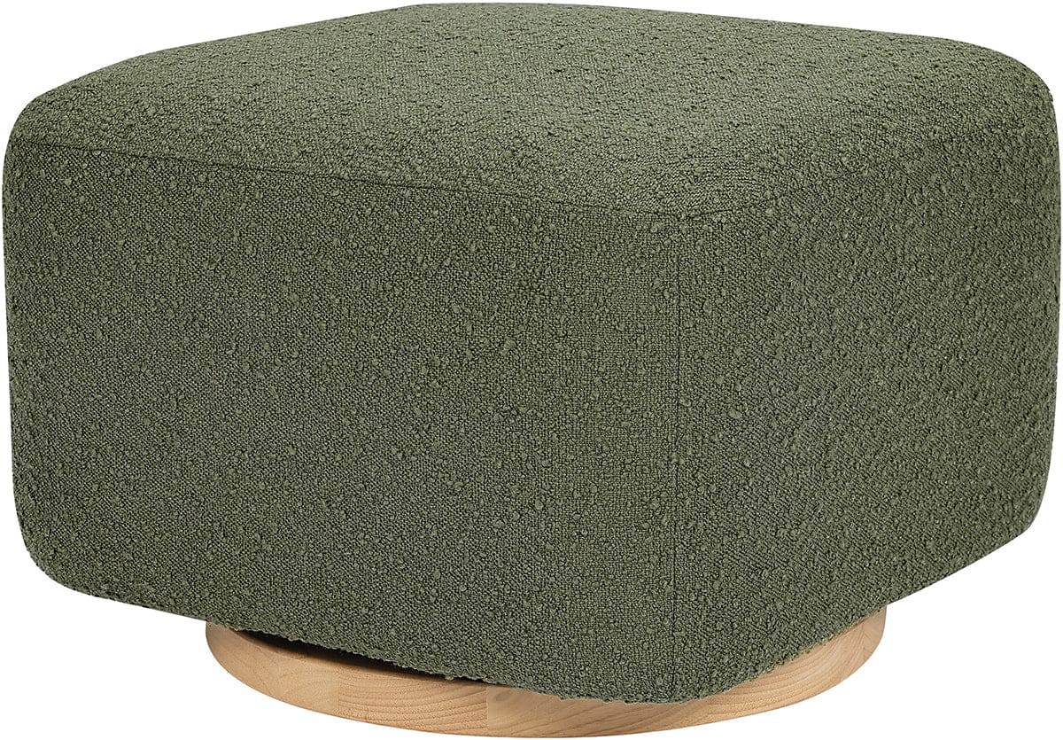 Babyletto Kiwi Gliding Ottoman - Olive Boucle w/ Light Wood Base - M26385OBLB