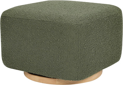 Babyletto Kiwi Gliding Ottoman - Olive Boucle w/ Light Wood Base - M26385OBLB