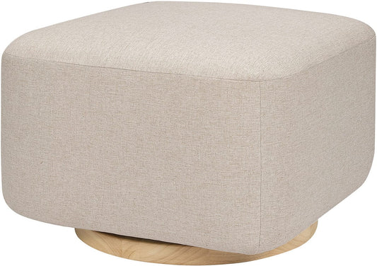 Babyletto Kiwi Gliding Ottoman - Performance Beach Eco-Weave w/ Light Wood Base - M26385PBEWLB