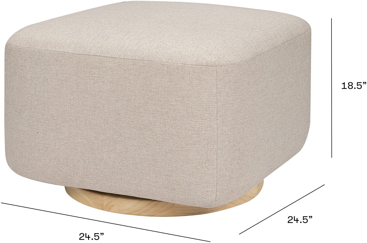 Babyletto Kiwi Gliding Ottoman - Performance Beach Eco-Weave w/ Light Wood Base - M26385PBEWLB